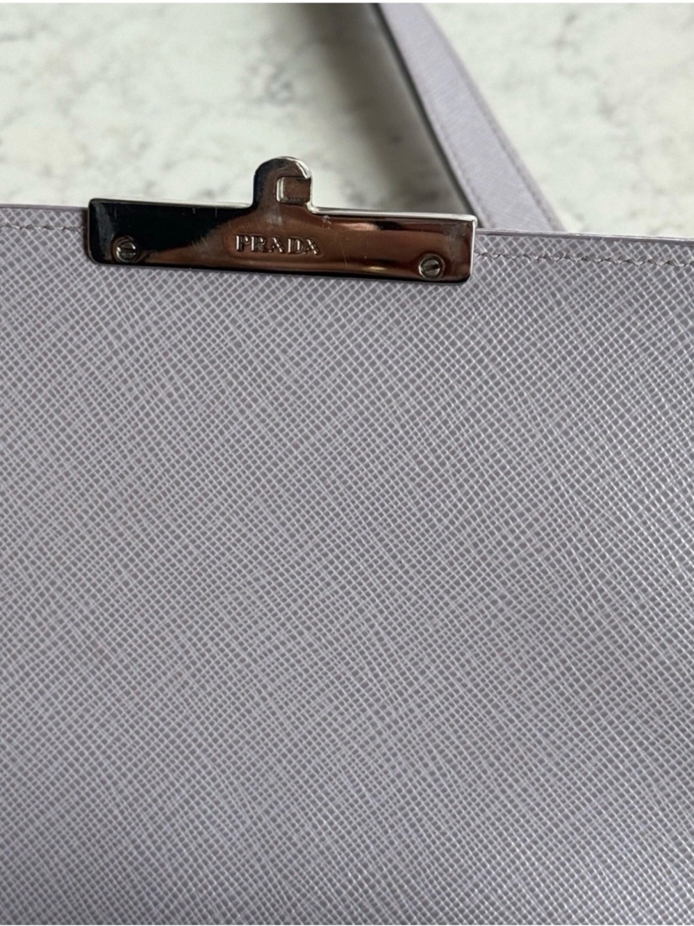 Prada Lavender Gray Saffiano Leather Crossbody - Picture 5 of 5
